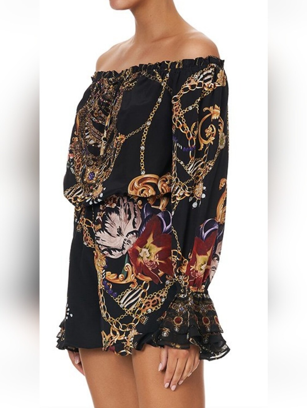 Camilla Drop Shoulder Frill Playsuit A Night In The 90's New XL But Runs Smaller - Picture 8 of 14